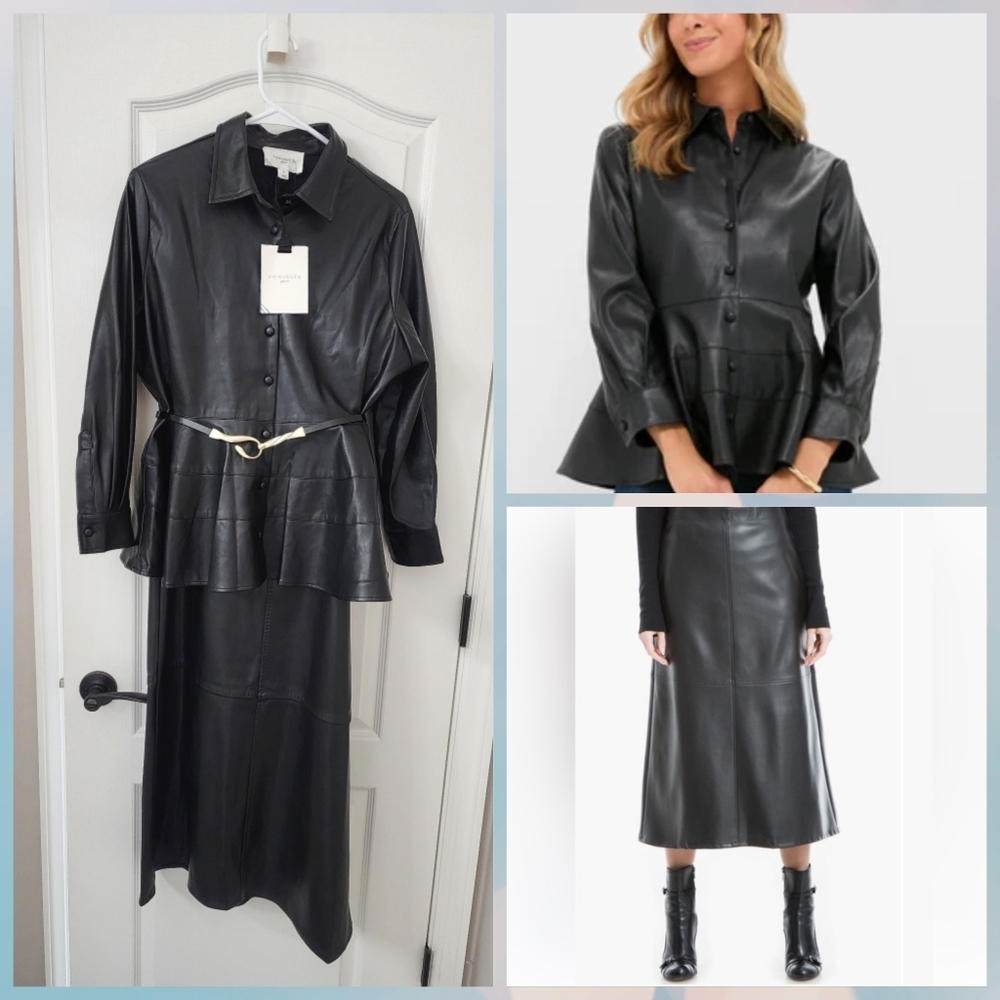 Tuckernuck Elegant Leather Top & Max Studio Skirt Set